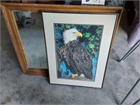 Framed Bald Eagle Picture & Mirror