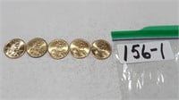 5) 2000P Sacagawea Gold Dollar Coins