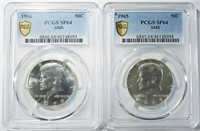 1965 & 1966 SMS KENNEDY HAVES PCGS SP-64