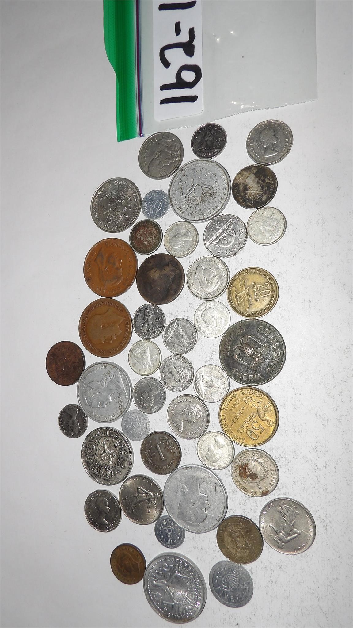 Approx. 40 Foreign Coins