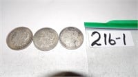 3) 1921 Morgan Dollars 1) D, 1) S, 1) No Mint