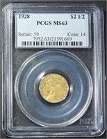 1928 $2.5 GOLD INDIAN PCGS MS-63