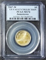 2007-W $5 GOLD JAMESTOWN PCGS MS-70