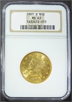 1901-S $10 GOLD LIBERTY NGC MS-63