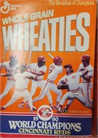 3  1990 Wheaties Cinci Reds Boxes & 4 Colts tags