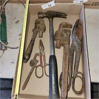 Pipe Wrenches, Tin Snips,  & Hammer