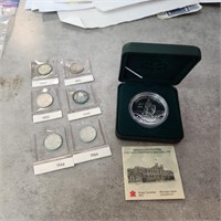 6- Silver Dimes & 1998 Canadian Proof Dollar