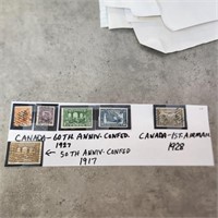 6- Canadian Stamps 1917-1927