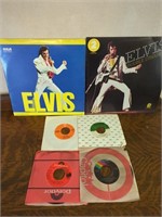 vinyl records-Elvis albums & 4 vinyl 45' records
