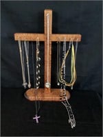 costume Jewelry - necklaces, cross stand