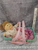 Vintage Cabbage Patch Doll w/carrier