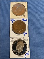 Eisenhower Dollars 1973S,1976S, 1978S