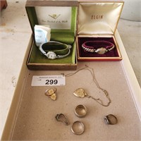 Vintage Jewelry  - Elgin Watch, Lucerne Watch,