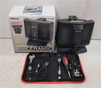 Small Electric Heater & 50pc. Tool Kit
