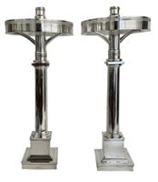 PR OF SILVERED SINUMBRA LAMPS, 21 1/2" TALL