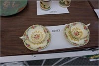 2-Paragon cups & saucers "Minuet" pattern
