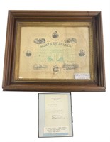 2 SIGNED DOCUMENTS 1- NOTE FROM NELSON MILES MEDAL
