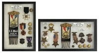 2 TRAYS GRAND ARMY OF THE REPUBLIC  RIBBONS & PINS