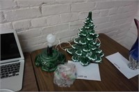 ceramic Christmas tree with plastic glow lights