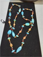 Turquoise and bead necklace