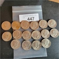 16 Kennedy Half Dollars - 1972 thru 1977