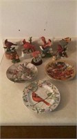 Cardinals figurines and plates