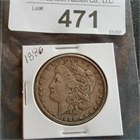 1886 Silver Morgan Dollar