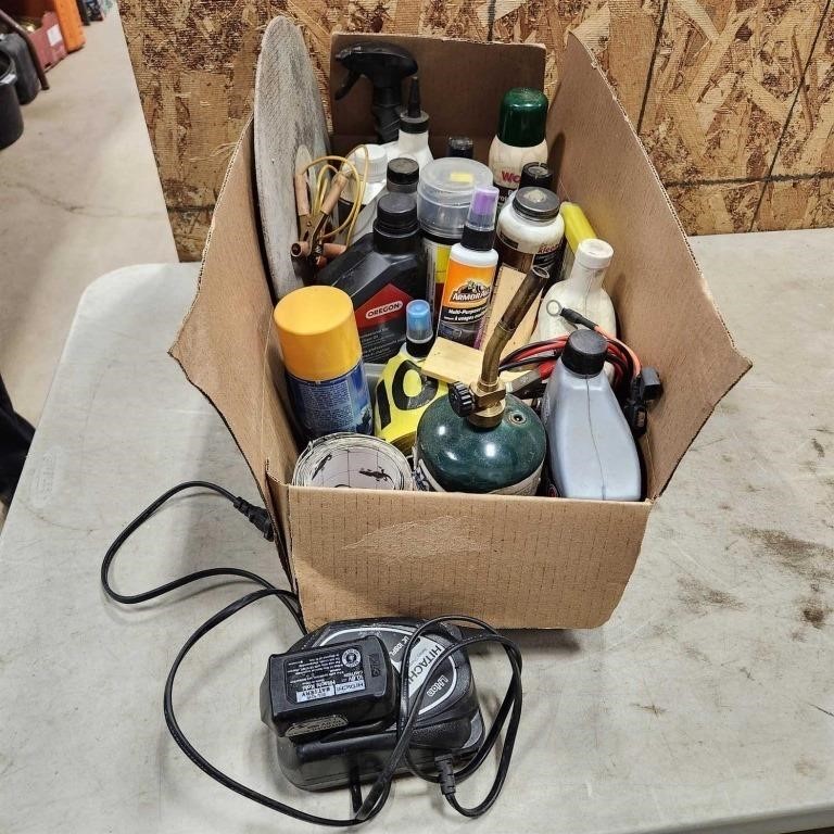 Various oils & cleaners, etc