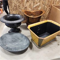 Decorative planters, pottery bowl