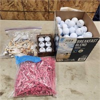 Over 6 dozen golf balls & tees