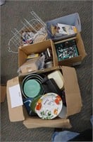 4-boxes of kitchenware-pots, pans, cutlery, etc.
