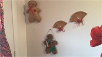 Wall hangings and cardinal wind chime
