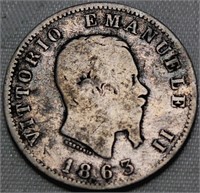 Italy Lira 1863M .835 Silver