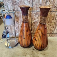 Bamboo Vases & lamp