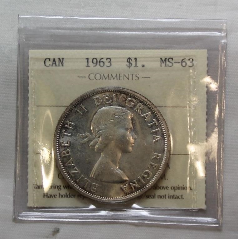 ICCS CAN Dollar 1963 MS-63