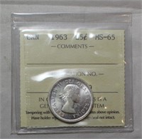 ICCS CAN 1963 Twenty Five Cents MS-65