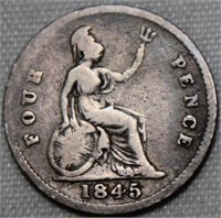 Great Britain Victoria 4 Pence 1845