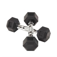 BalanceFrom Rubber Coated Hex Dumbbell Weight S