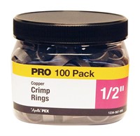 1/2 in. Copper Crimp Ring Jar (100-Pack), 100PK