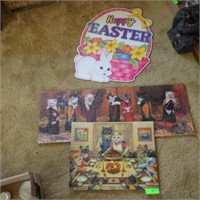 2 PUZZLES (WRAPPED), EASTER DECORATION