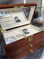 Wooden Jewelry Box for Women, 3 Layer High-end