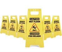 XPCARE 6-Pack Caution Wet Floor Sign,Bilingual
