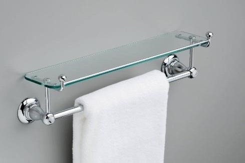 Wall Mount Towel Bar with Glass Shelf
