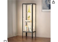 Glass Display Cabinet with Adjustable 3-Shelf