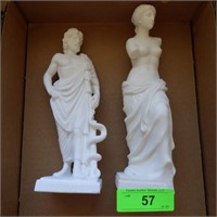 2 STATUES-  M.I. GREECE 9" & 9 1/2"