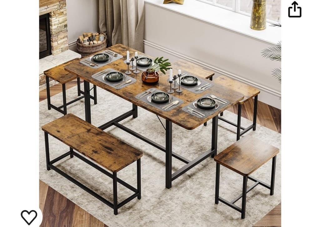 Extendable Dining Room Table for 4-6 People, 63"