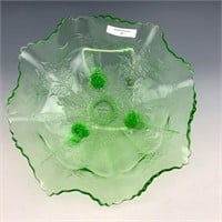 AA Imports Lime Green Stag & Holly Ruffled Bowl