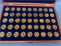 US Presidents in color coin set in collector box