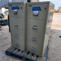 2- Fire Proof locking Filing Cabinets 21"× 25"×