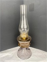 Antq Unique Heavy Glass Queen Anne No.2 Oil Lamp